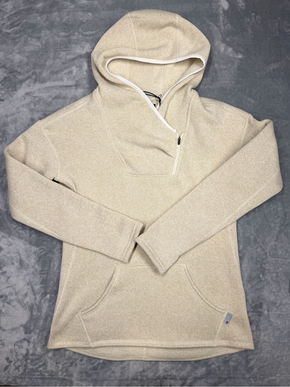 Stio Beige Sweetwater Fleece Hooded Sweater Mountain Goat Heather